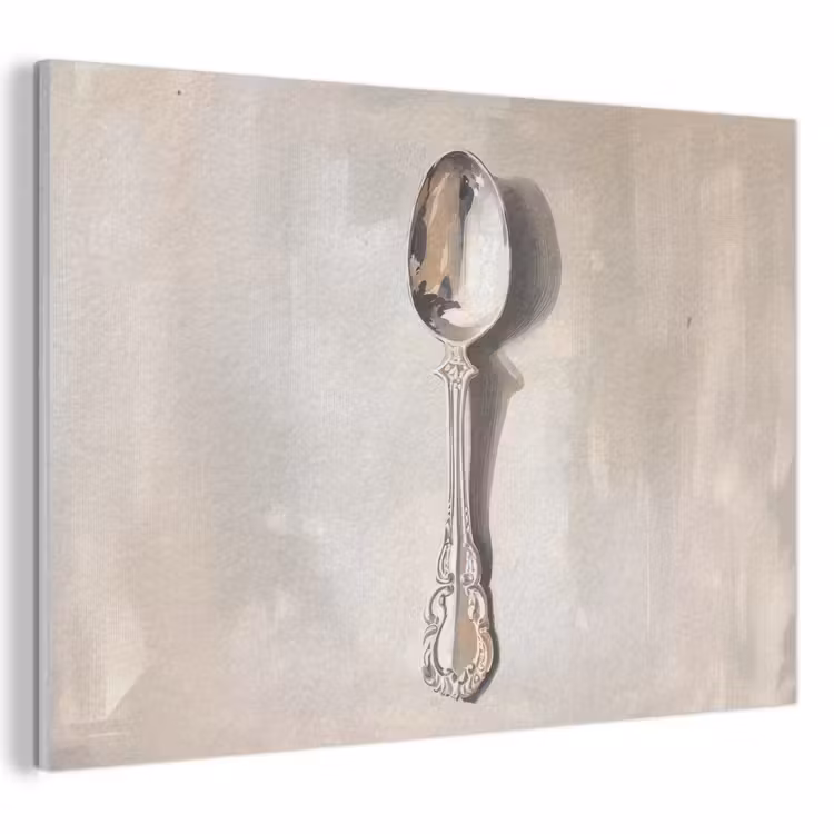 Akoestisch schilderij - Lepel - Verf - Zilver — 1