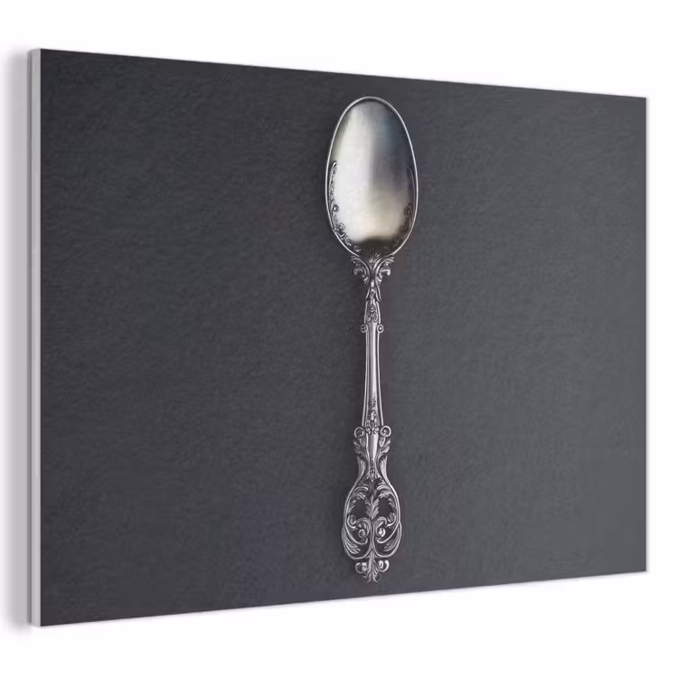 Akoestisch schilderij - Lepel - Zilver - Metaal — 1
