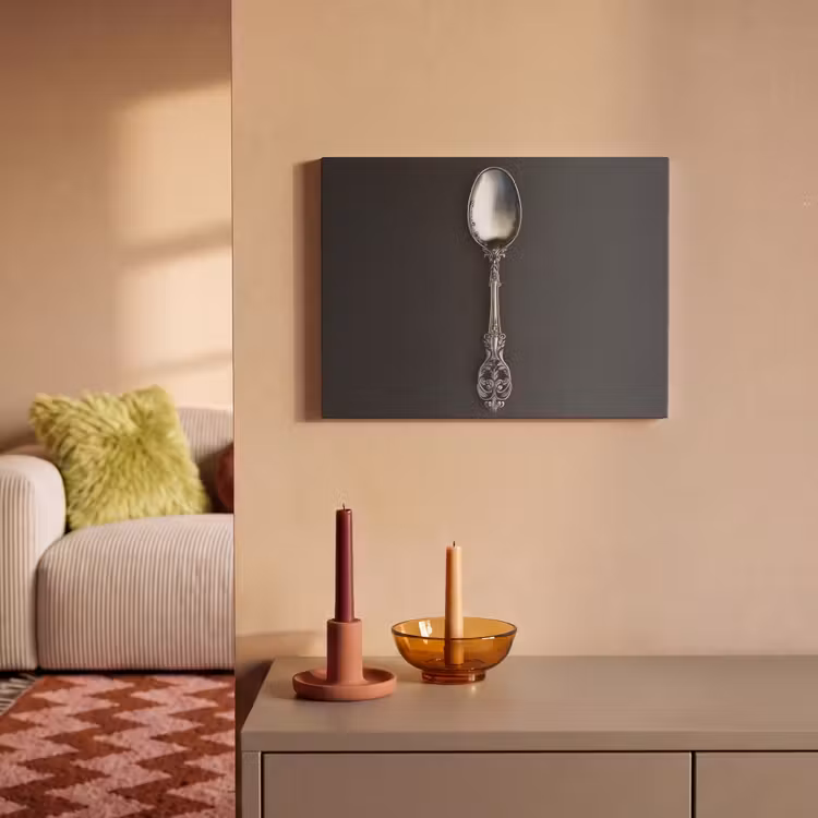 Akoestisch schilderij - Lepel - Zilver - Metaal — 2
