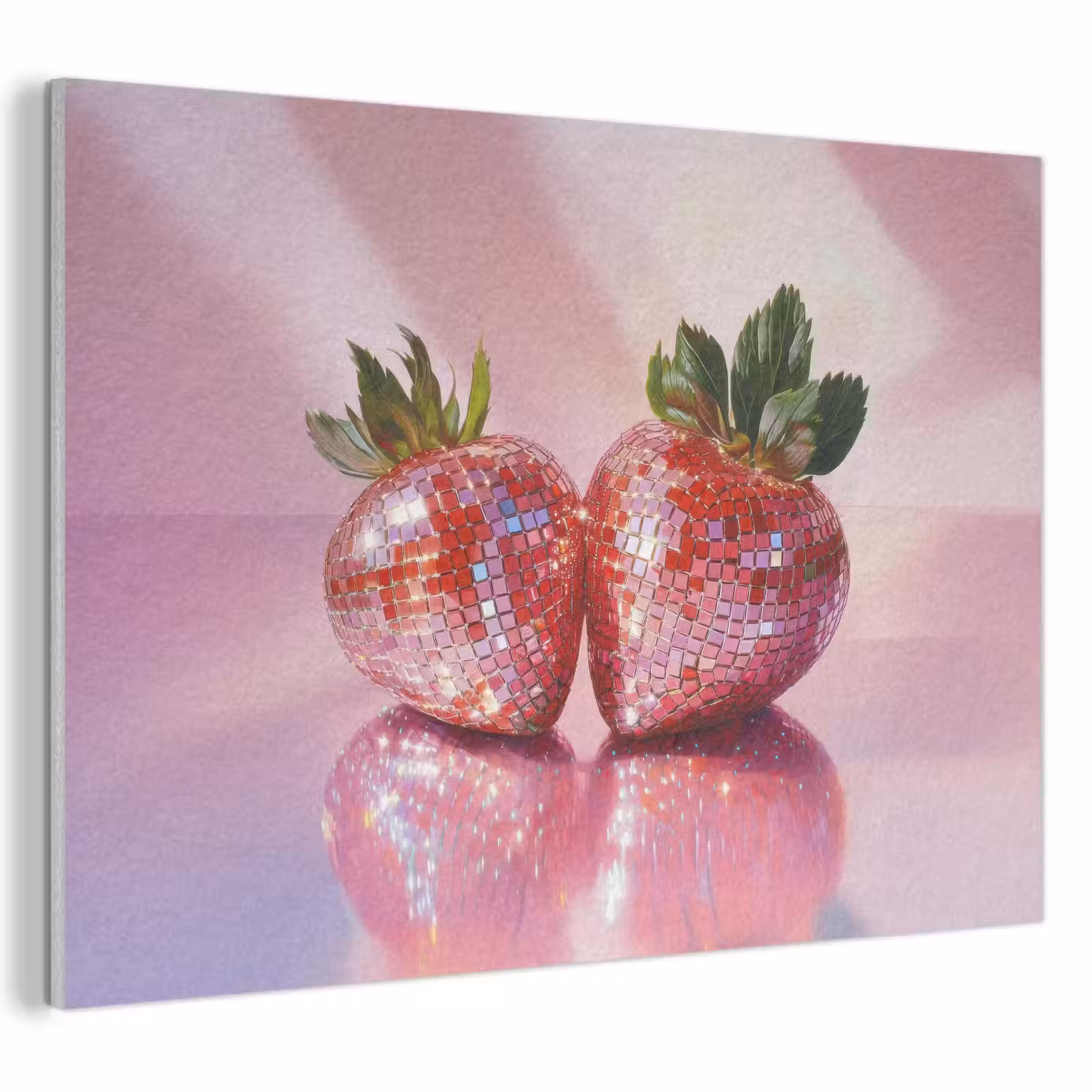 Akoestisch schilderij - Disco - Fruit - Glitter - Strawberry — 1