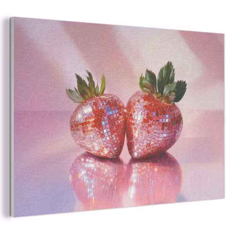 Akoestisch schilderij - Disco - Fruit - Glitter - Strawberry — 1