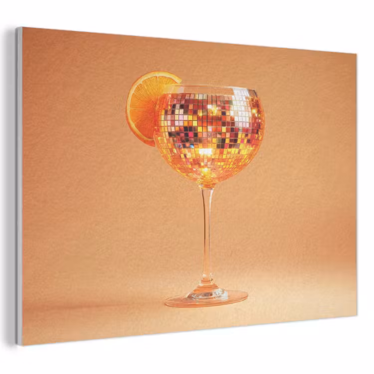 Akoestisch schilderij - Drank - Oranje - Glitter - Disco — 1