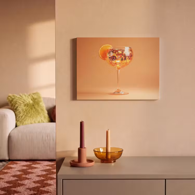 Akoestisch schilderij - Drank - Oranje - Glitter - Disco — 2