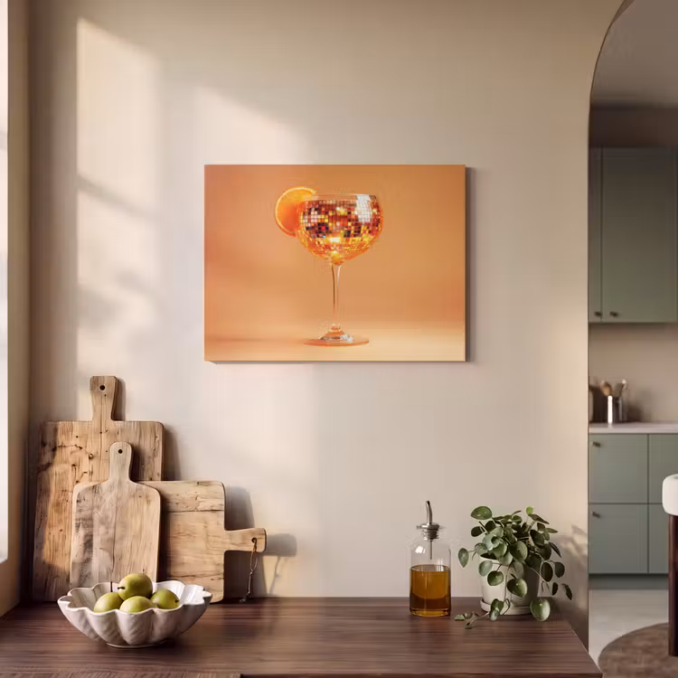 Akoestisch schilderij - Drank - Oranje - Glitter - Disco — 3