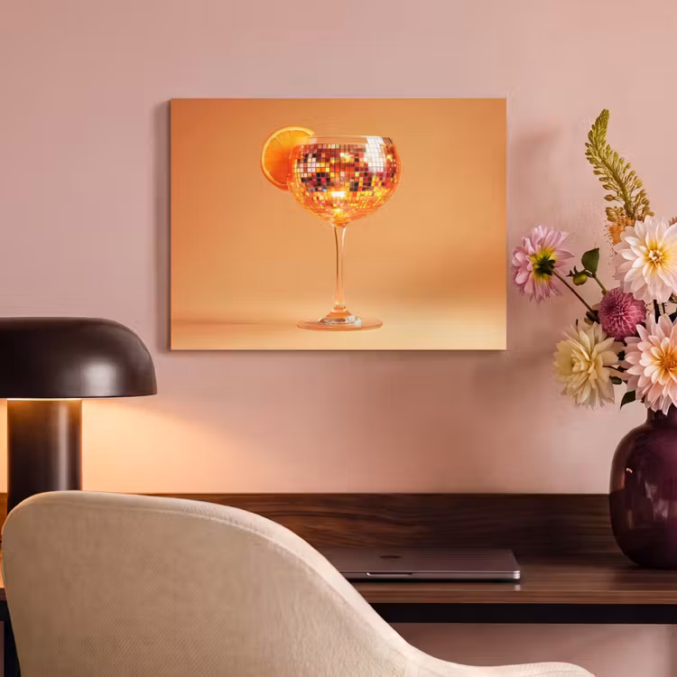 Akoestisch schilderij - Drank - Oranje - Glitter - Disco — 4