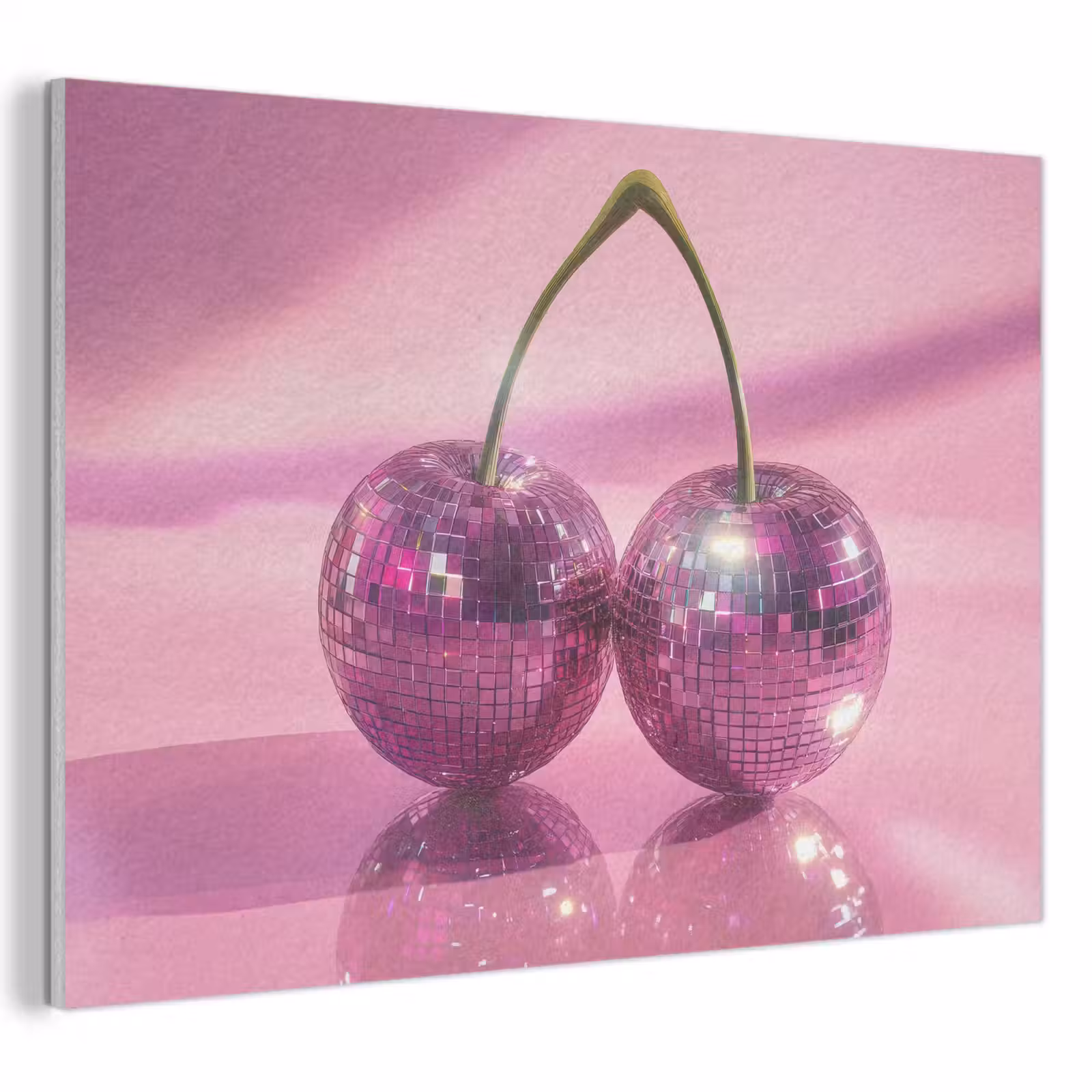 Akoestisch schilderij - Glitter - Discobol - Roze - Kersen — 1