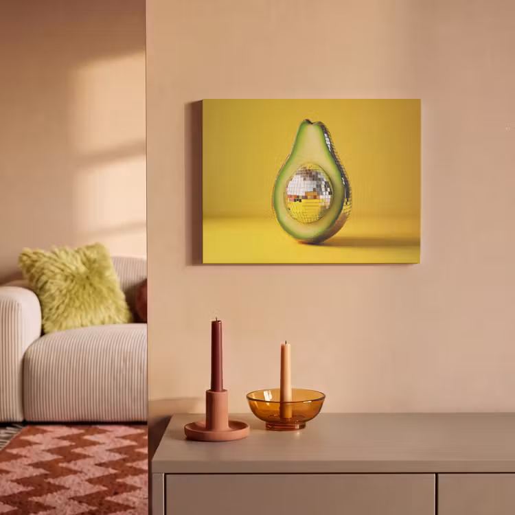 Akoestisch schilderij - Avocado - Discobal - Geel - Glitter — 2