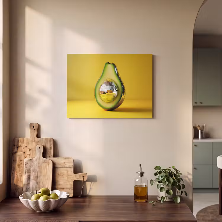 Akoestisch schilderij - Avocado - Discobal - Geel - Glitter — 3