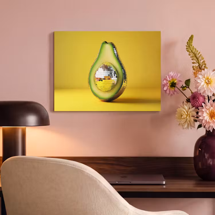 Akoestisch schilderij - Avocado - Discobal - Geel - Glitter — 4