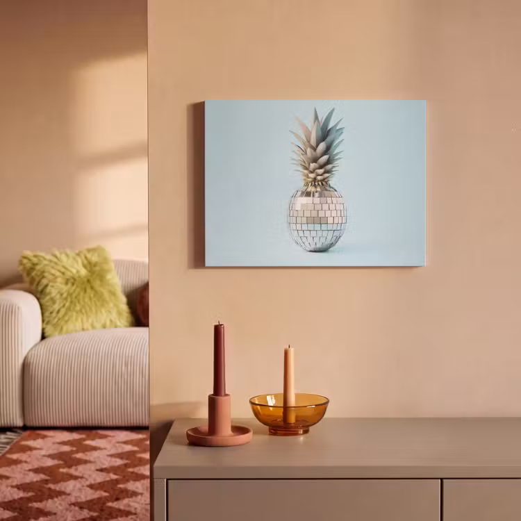 Akoestisch schilderij - Blauw - Ananas - Disco - Discobal — 2