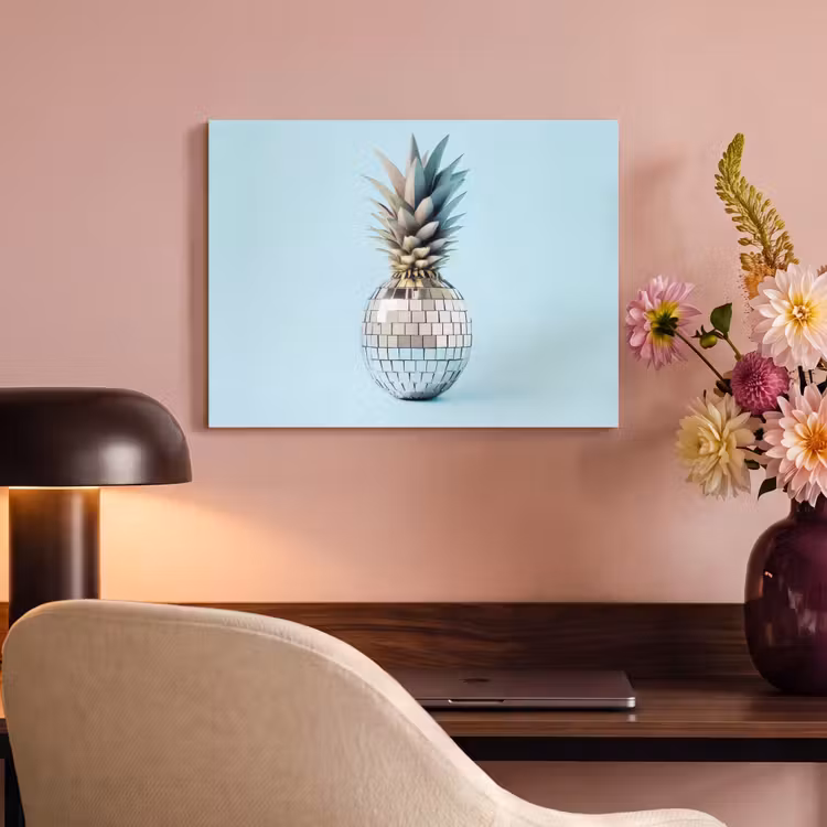 Akoestisch schilderij - Blauw - Ananas - Disco - Discobal — 4