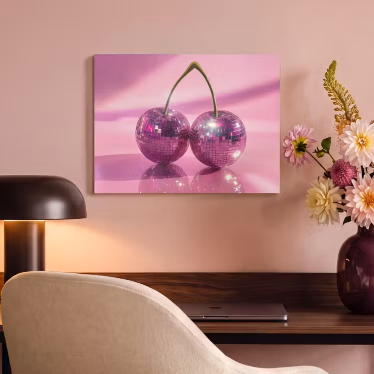 Akoestisch schilderij - Glitter - Discobol - Roze - Kersen — 4