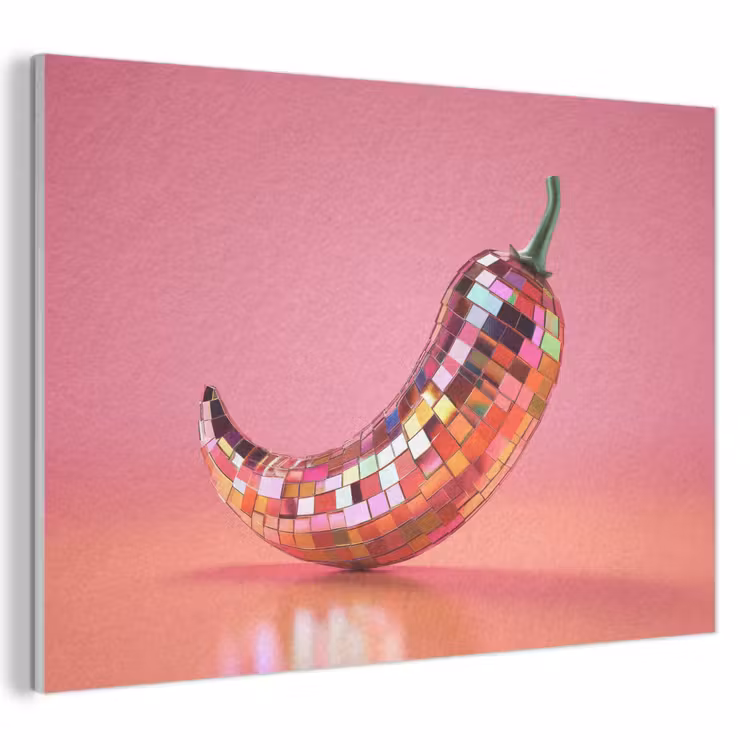 Akoestisch schilderij - Peper - Disco - Rood - Glitter — 1