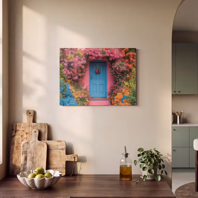 Akoestisch schilderij - Bloemen - Deur - Roze — 3