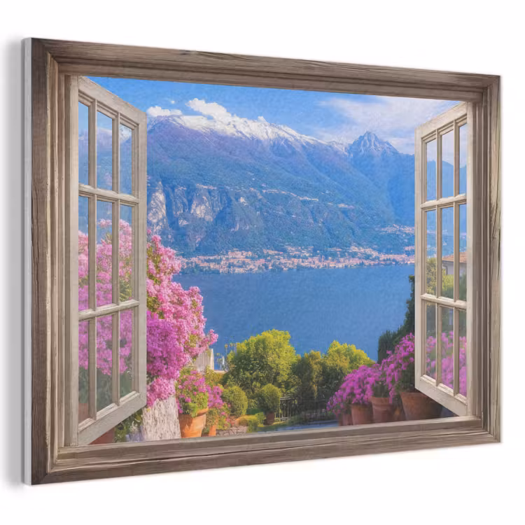 Akoestisch schilderij - Doorkijk - Berg - Landschap - Uitzicht - Meer — 1