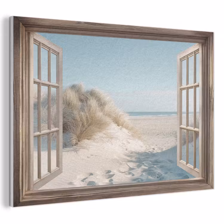 Akoestisch schilderij - Doorkijk - Helmgras - Duinen - Zee - Landschap — 1