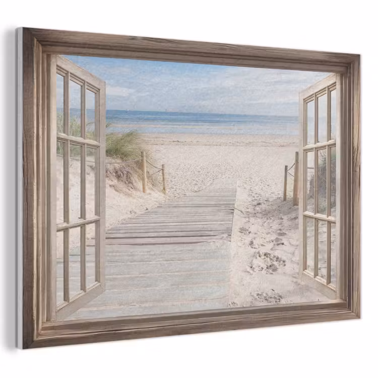 Akoestisch schilderij - Doorkijk - Strand - Duinen - Pad - Landschap — 1