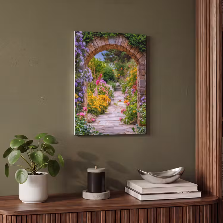 Akoestisch schilderij - Doorkijk - Bloemen - Pad - Natuur — 4