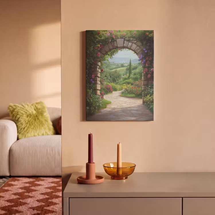 Akoestisch schilderij - Doorkijk - Landschap - Bloemen - Pad - Uitzicht — 2