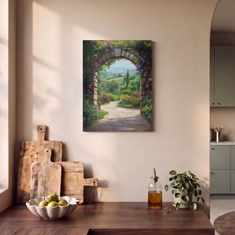 Akoestisch schilderij - Doorkijk - Landschap - Bloemen - Pad - Uitzicht — 3