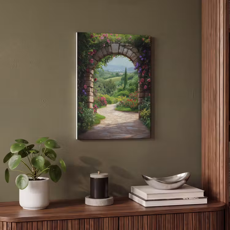 Akoestisch schilderij - Doorkijk - Landschap - Bloemen - Pad - Uitzicht — 4