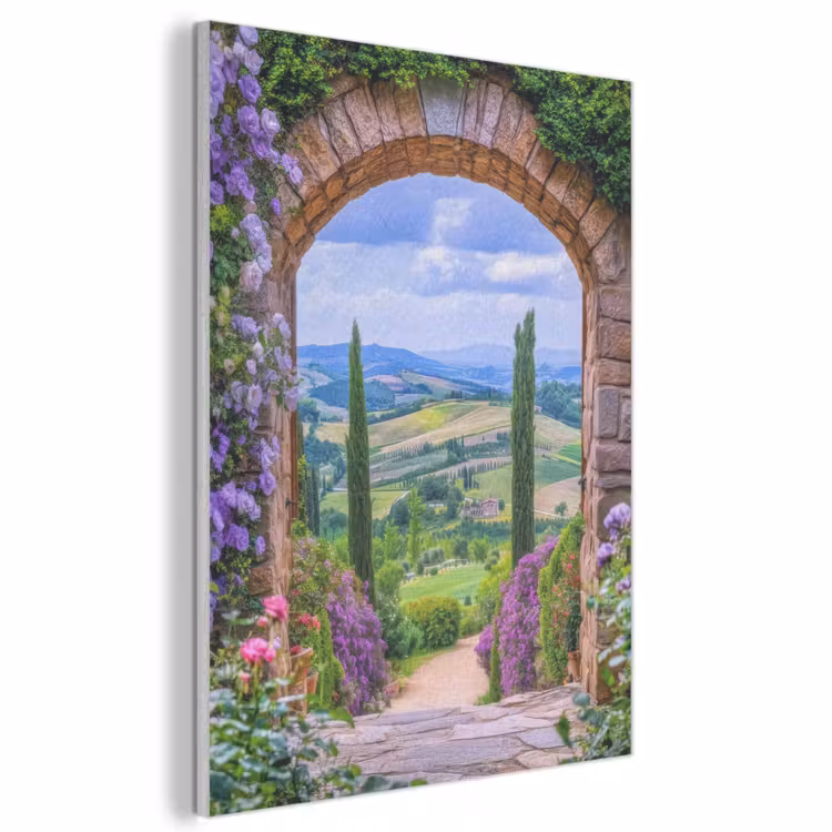Akoestisch schilderij - Doorkijk - Toscane - Landschap - Poort — 1