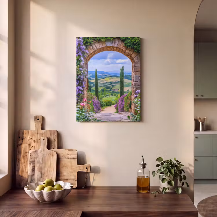 Akoestisch schilderij - Doorkijk - Toscane - Landschap - Poort — 3