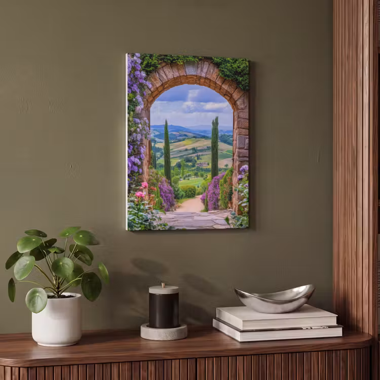 Akoestisch schilderij - Doorkijk - Toscane - Landschap - Poort — 4