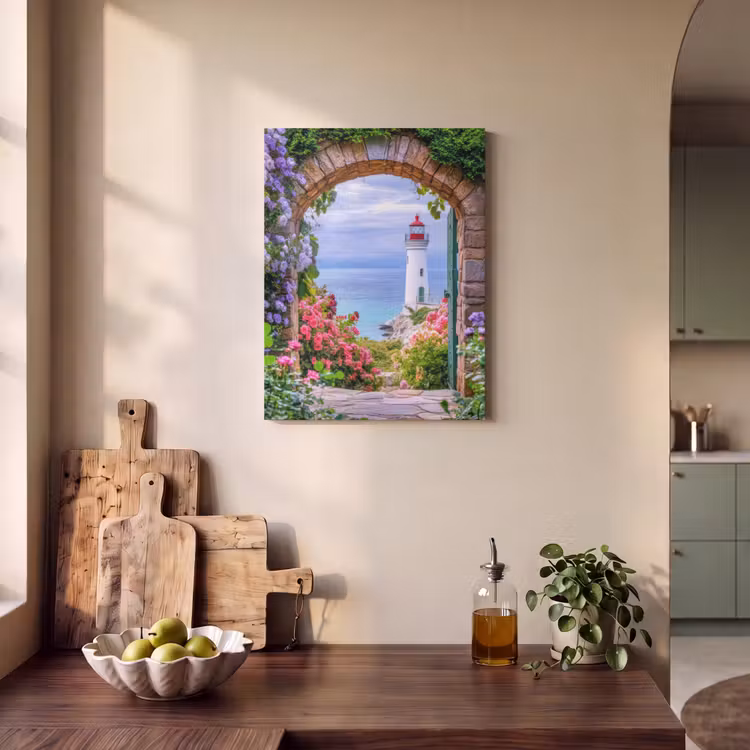 Akoestisch schilderij - Doorkijk - Vuurtoren - Bloemen - Uitzicht — 3