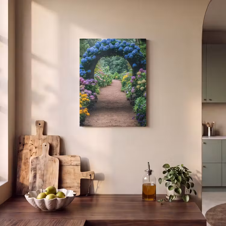 Akoestisch schilderij - Doorkijk - Bloemen - Hortensia - Pad — 3