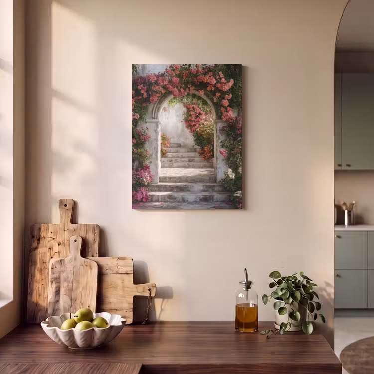 Akoestisch schilderij - Doorkijk - Rozen - Vintage - Poort — 3