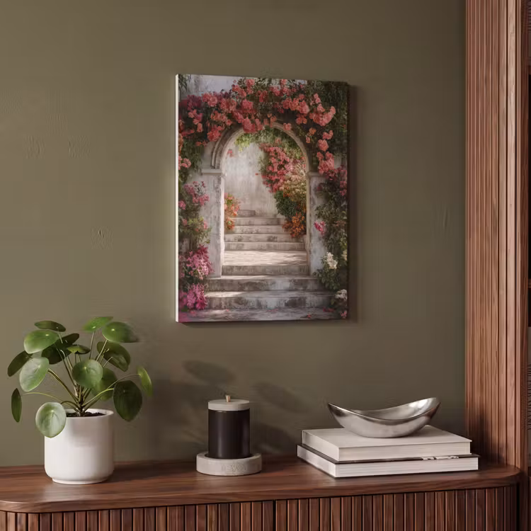 Akoestisch schilderij - Doorkijk - Rozen - Vintage - Poort — 4