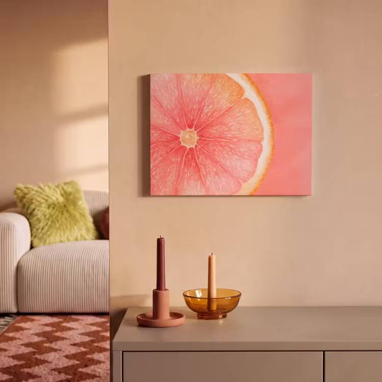 Akoestisch schilderij - Grapefruit - Roze - Levendig — 2