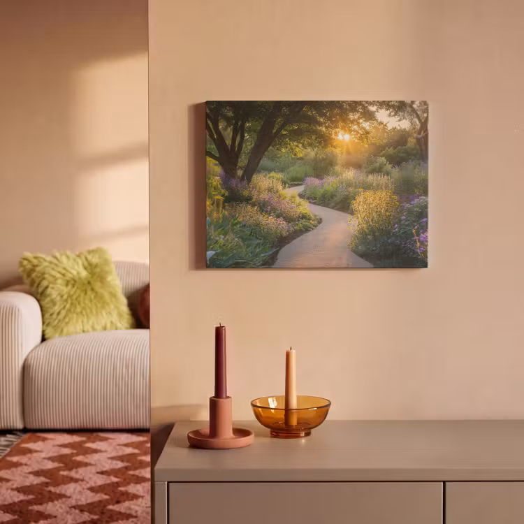 Akoestisch schilderij - Pad - Bloemen - Park — 2