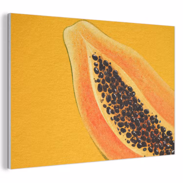 Akoestisch schilderij - Papaja - Oranje - Topisch — 1