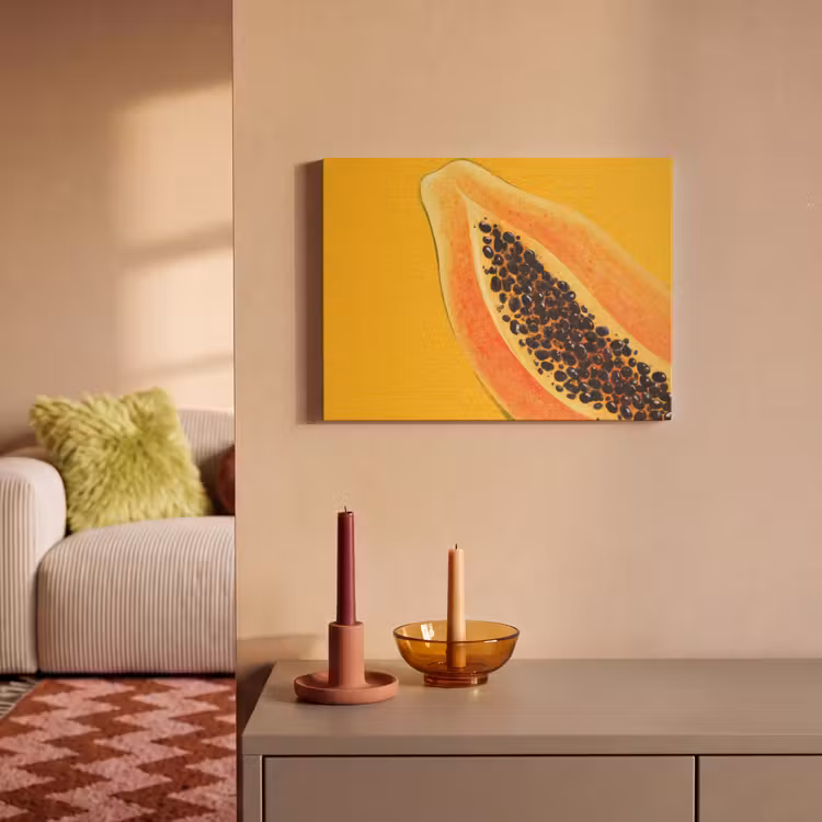 Akoestisch schilderij - Papaja - Oranje - Topisch — 2