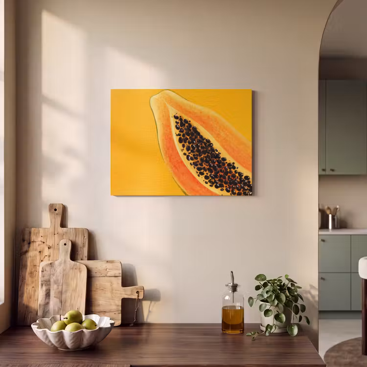 Akoestisch schilderij - Papaja - Oranje - Topisch — 3