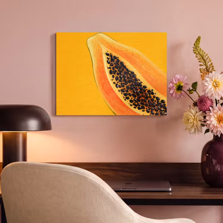 Akoestisch schilderij - Papaja - Oranje - Topisch — 4