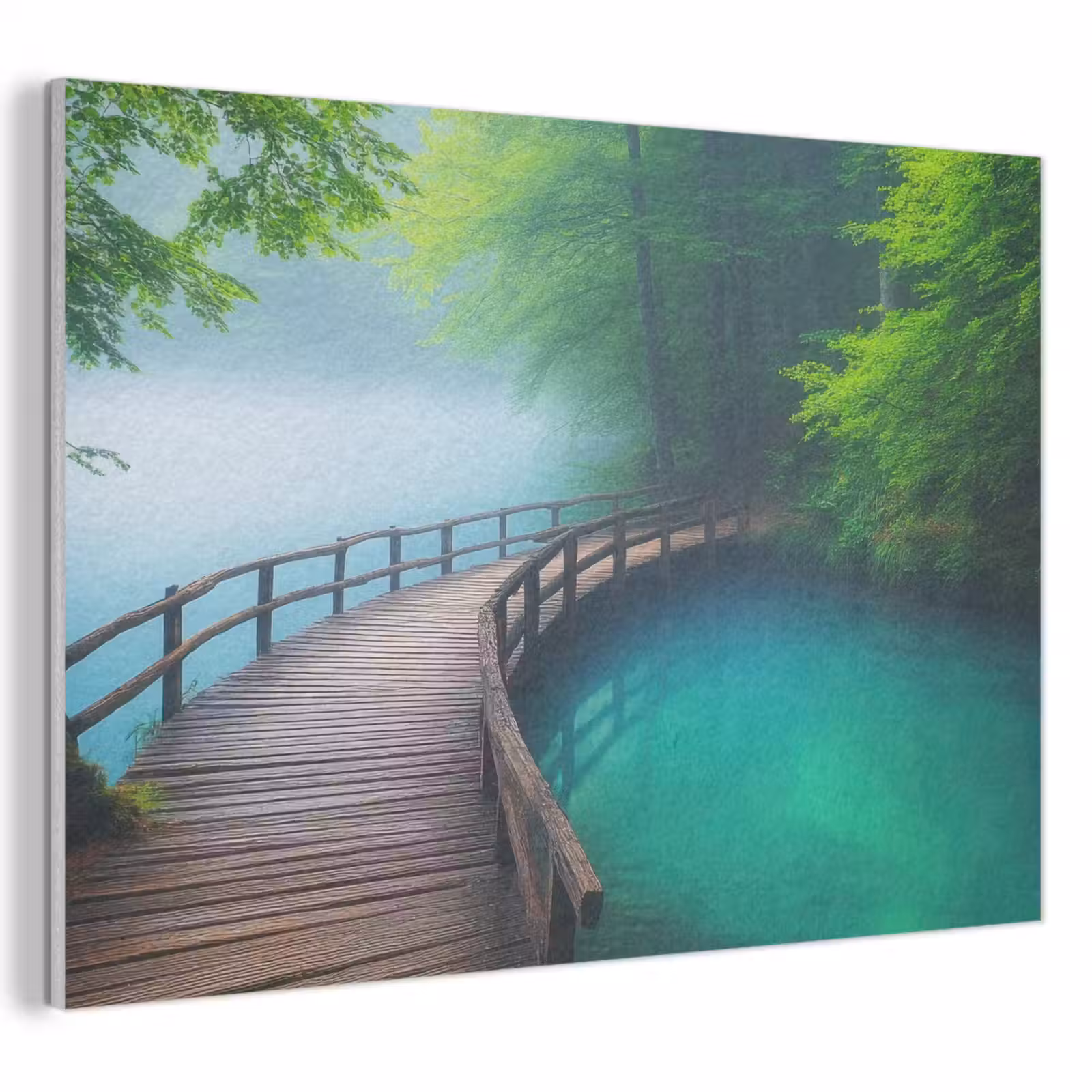 Akoestisch schilderij - Brug - Water - Rivier - Bos — 1