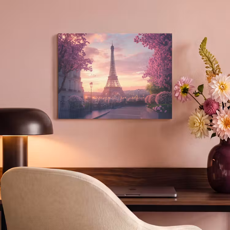 Akoestisch schilderij - Eiffeltoren - Parijs - Roze — 4