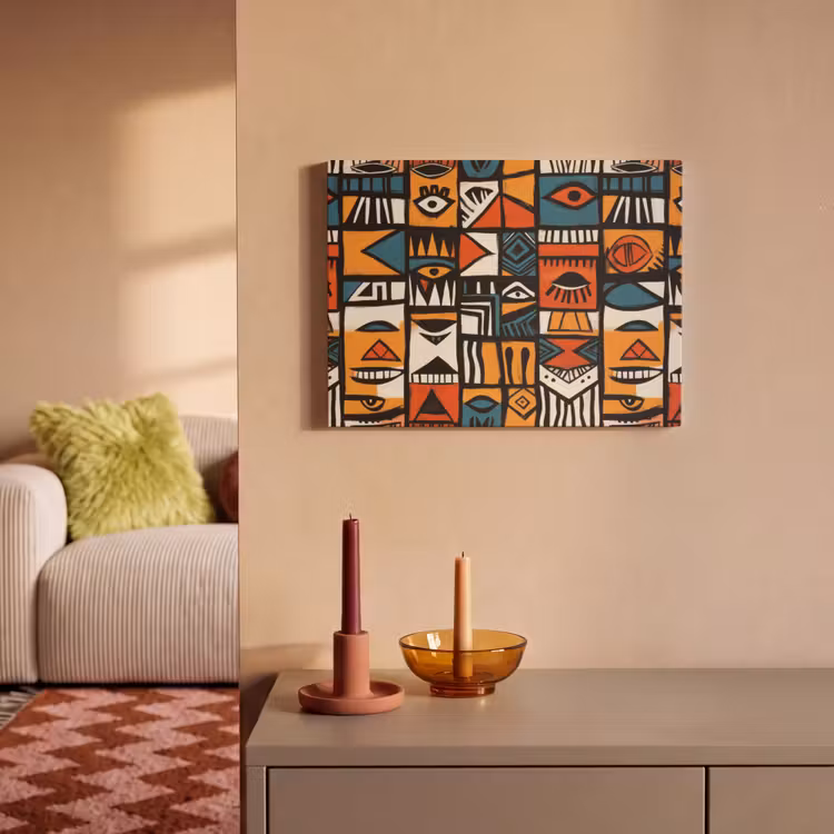 Akoestisch schilderij - Abstract - Gezichten - Mozaïek — 2
