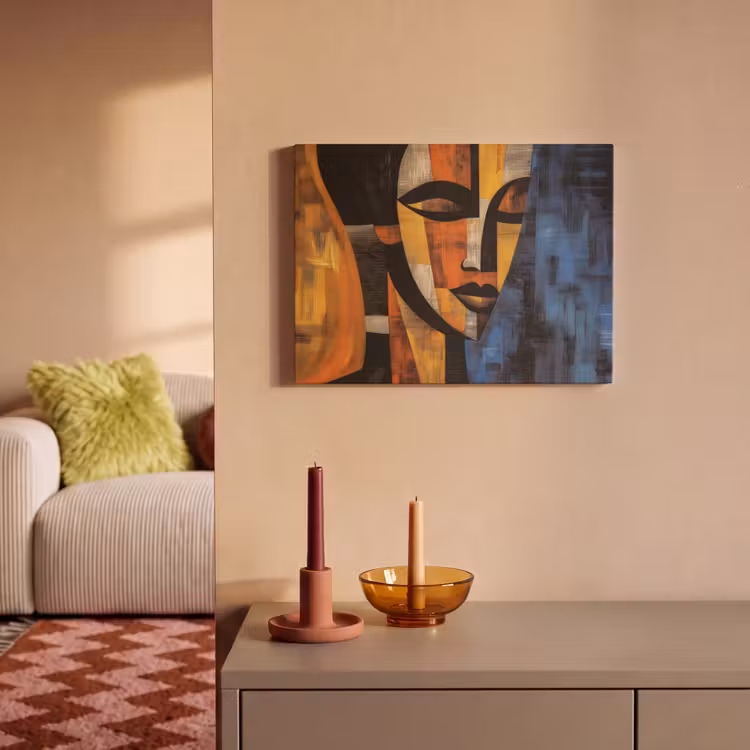Akoestisch schilderij - Abstract - Portret - Kleurvakken — 2