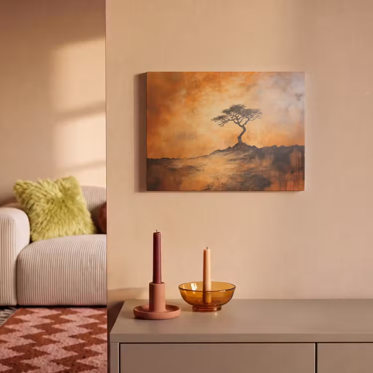 Akoestisch schilderij - Boom - Landschap - Oranje — 2