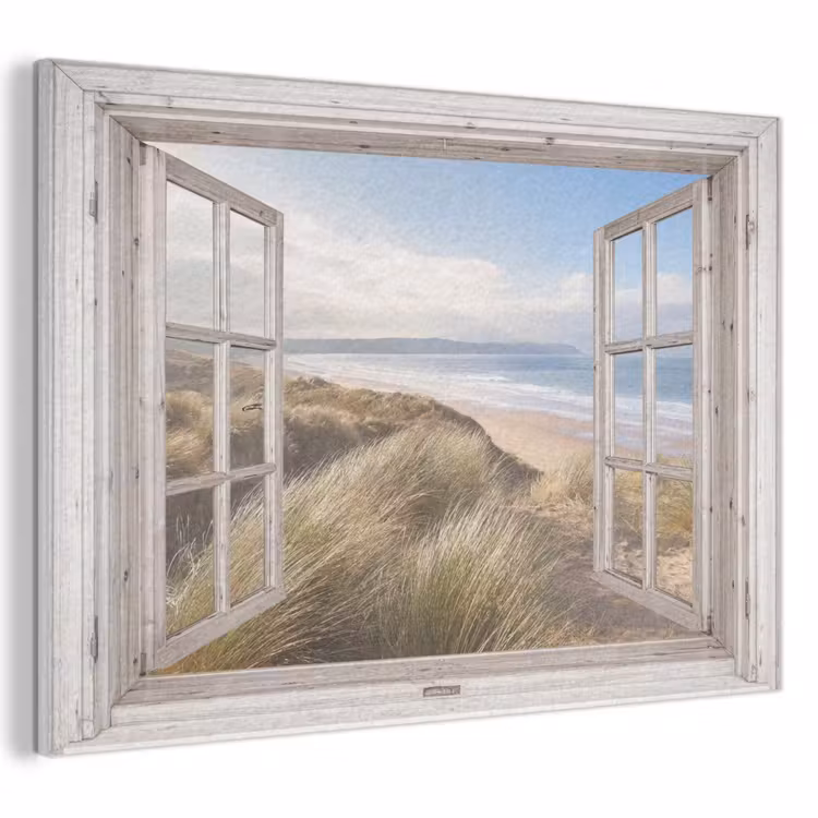Akoestisch schilderij - Doorkijk - Zee - Strand - Duinen — 1