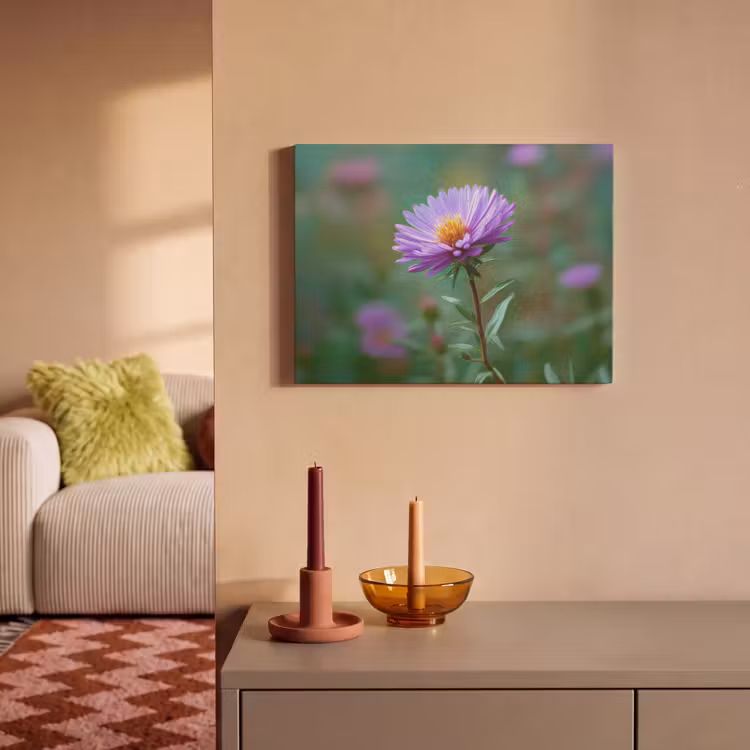 Akoestisch schilderij - Aster - Paars - Bloem - Blaadjes — 2