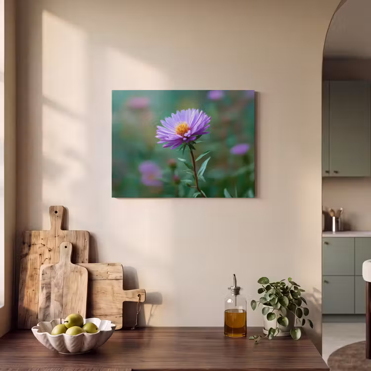 Akoestisch schilderij - Aster - Paars - Bloem - Blaadjes — 3