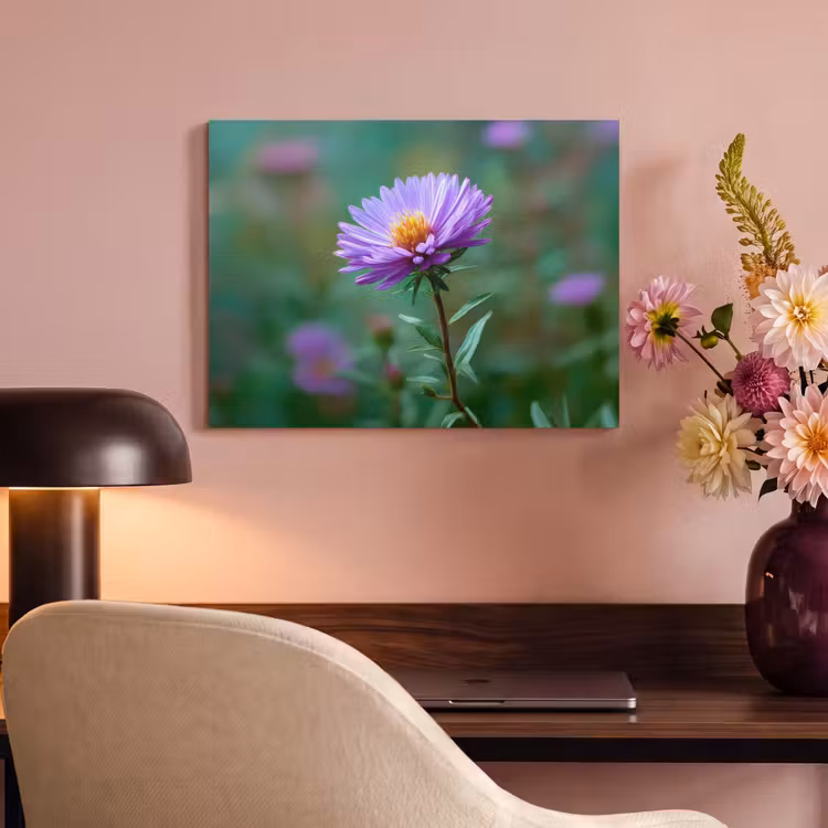 Akoestisch schilderij - Aster - Paars - Bloem - Blaadjes — 4