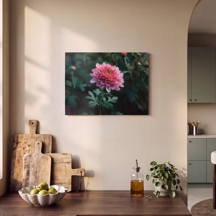 Akoestisch schilderij - Blad - Chrysant - Roze - Schaduw — 3
