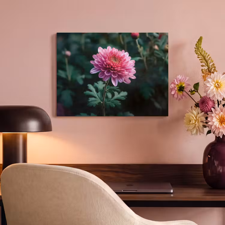 Akoestisch schilderij - Blad - Chrysant - Roze - Schaduw — 4