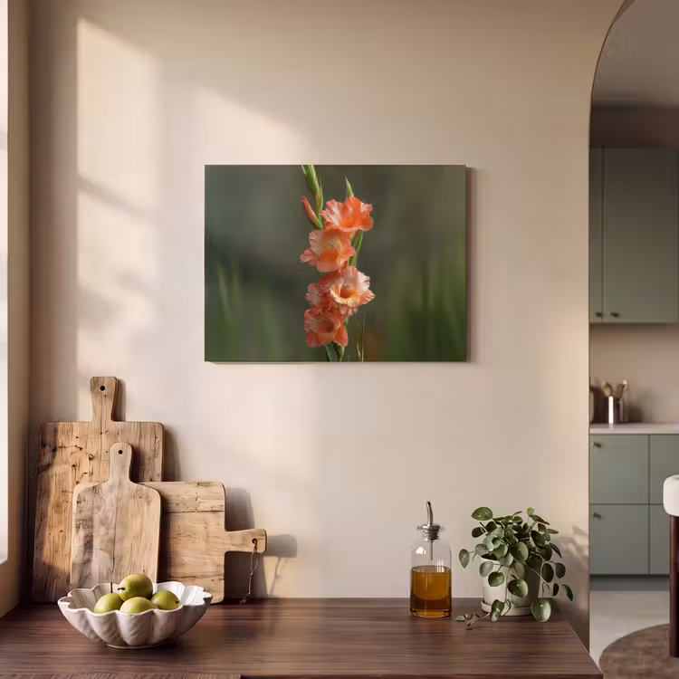 Akoestisch schilderij - Bloem - Gladiolen - Zalmroze — 3